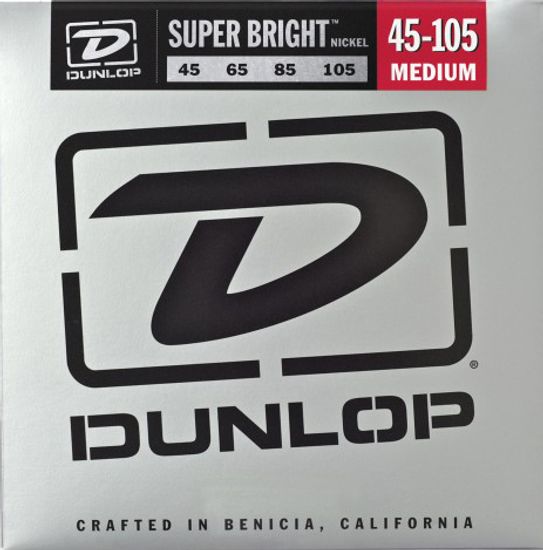 Струны для бас-гитары, никелированные, Medium, 45-105, Dunlop DBSBN45105 Super Bright