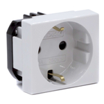 Розетка силовая 2Р+Е, со шторками, «Viva», 2 мод., серая DKC