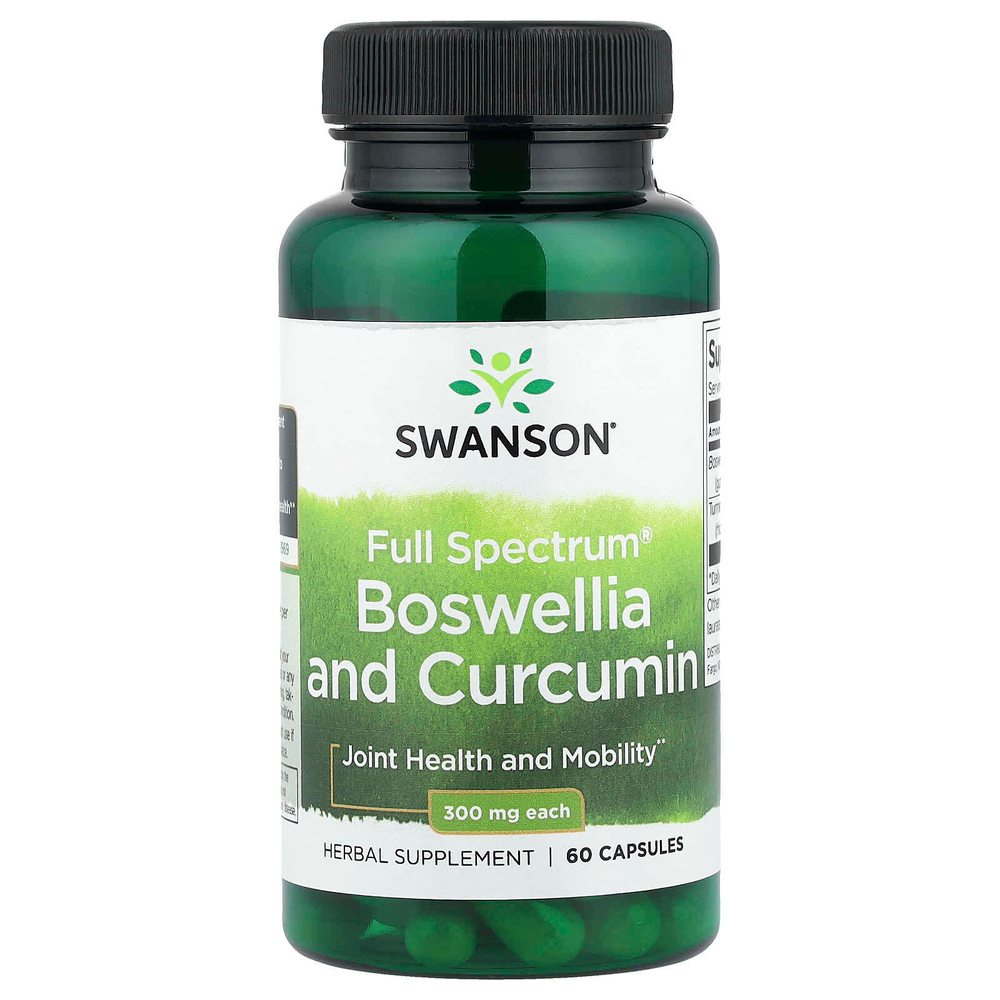 Swanson, Full Spectrum®, босвеллия и куркумин, 60 капсул