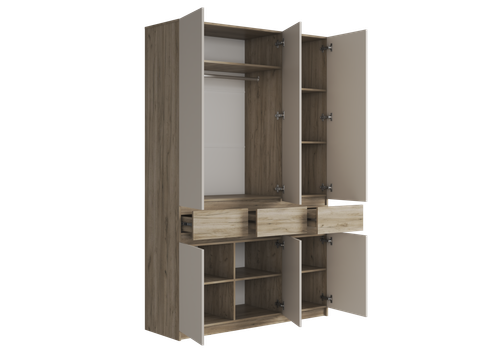 БОСТОН ШК-002 Шкаф 3-ств. ЛДСП (Комплект) Дуб крафт серый / Кашемир
