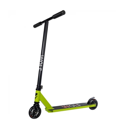 Самокат трюковый Novatrack Wolf 10, 110 мм, зеленый