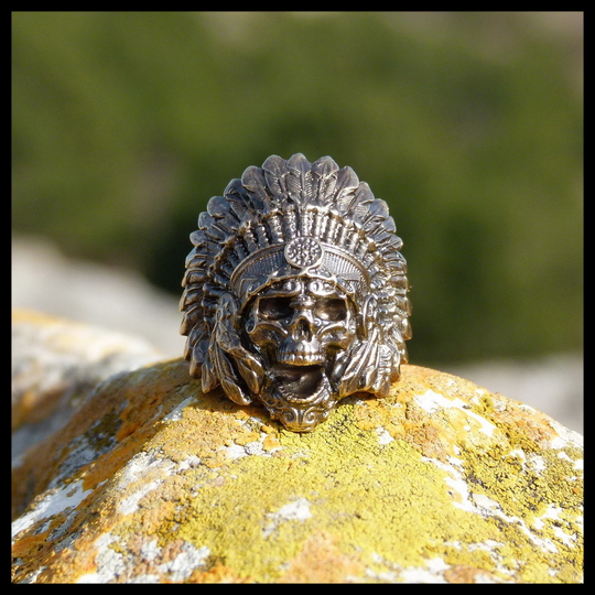 Кольцо мужское "Вождь" латунь , печатка для мужчин