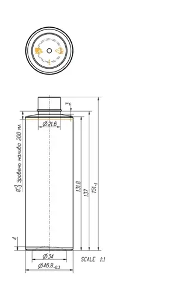 Флакон ПЭТ 200 мл (24) Цилиндр Коричневый