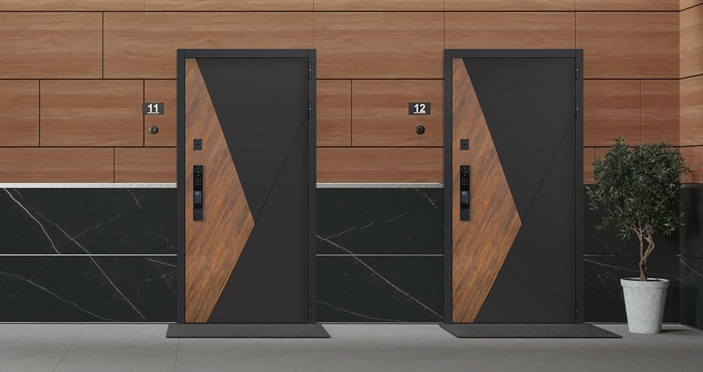 Стальная дверь "Plata" с зеркалом