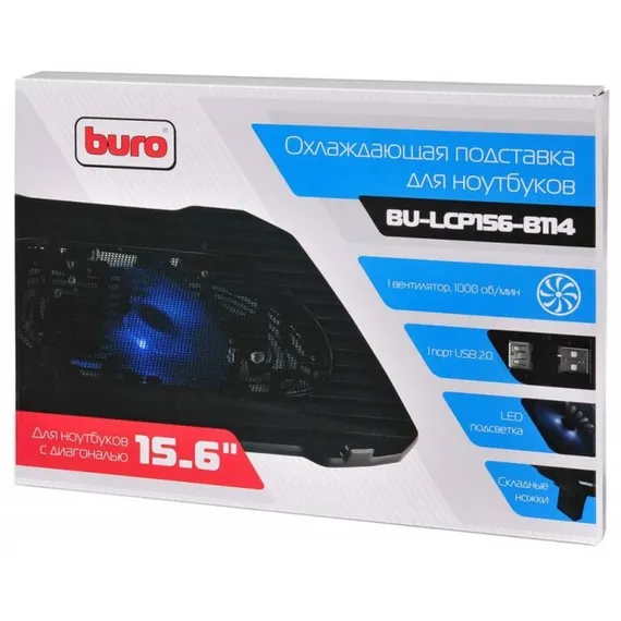 Подставка для ноутбука Buro BU-LCP156-B114 15.6&quot; 1xUSB 1x 140ммFAN черная