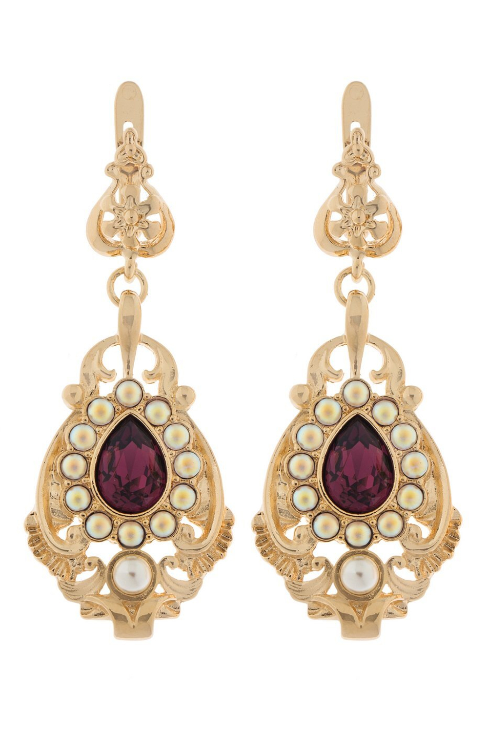 "Норден" серьги в золотом покрытии из коллекции "Реплики истории" от Jenavi  с английским замком