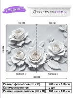 3D Объемные фотообои серые цветы розы