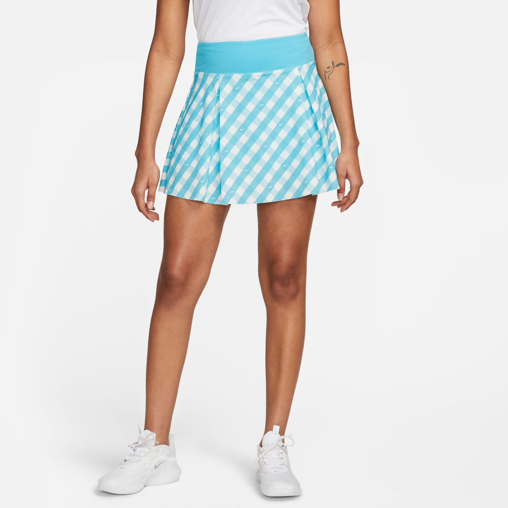 Женская теннисная юбка Nike Dri-Fit Club Regular Printed Skirt Women - Light Blue, White