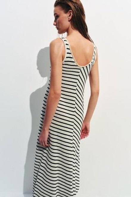 ZARA ДЛИННОЕ ПЛАТЬЕ В ПОЛОСКУ, ПОЛОСКИ