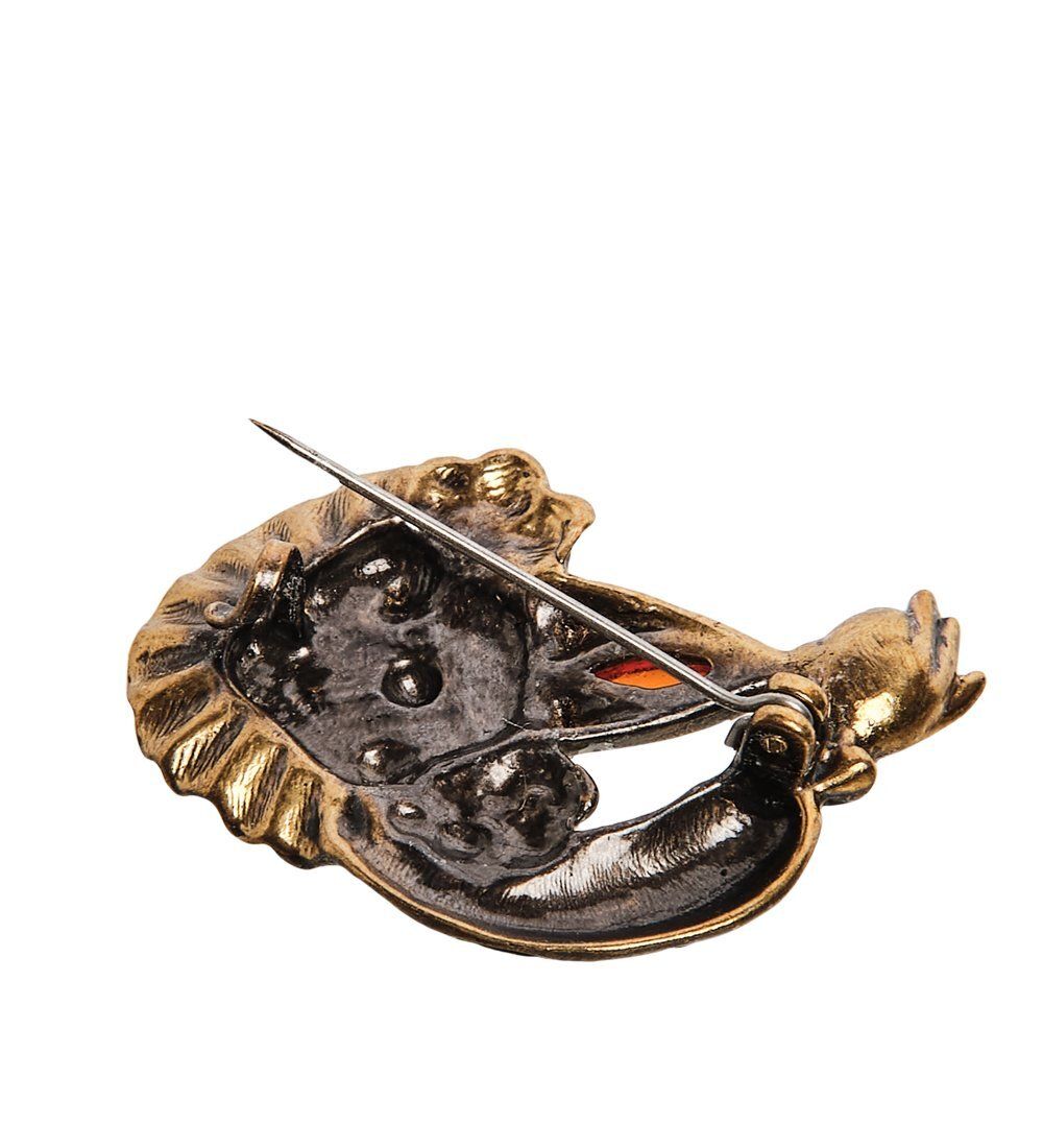AM-2603 Брошь «Клоун» (латунь, янтарь)