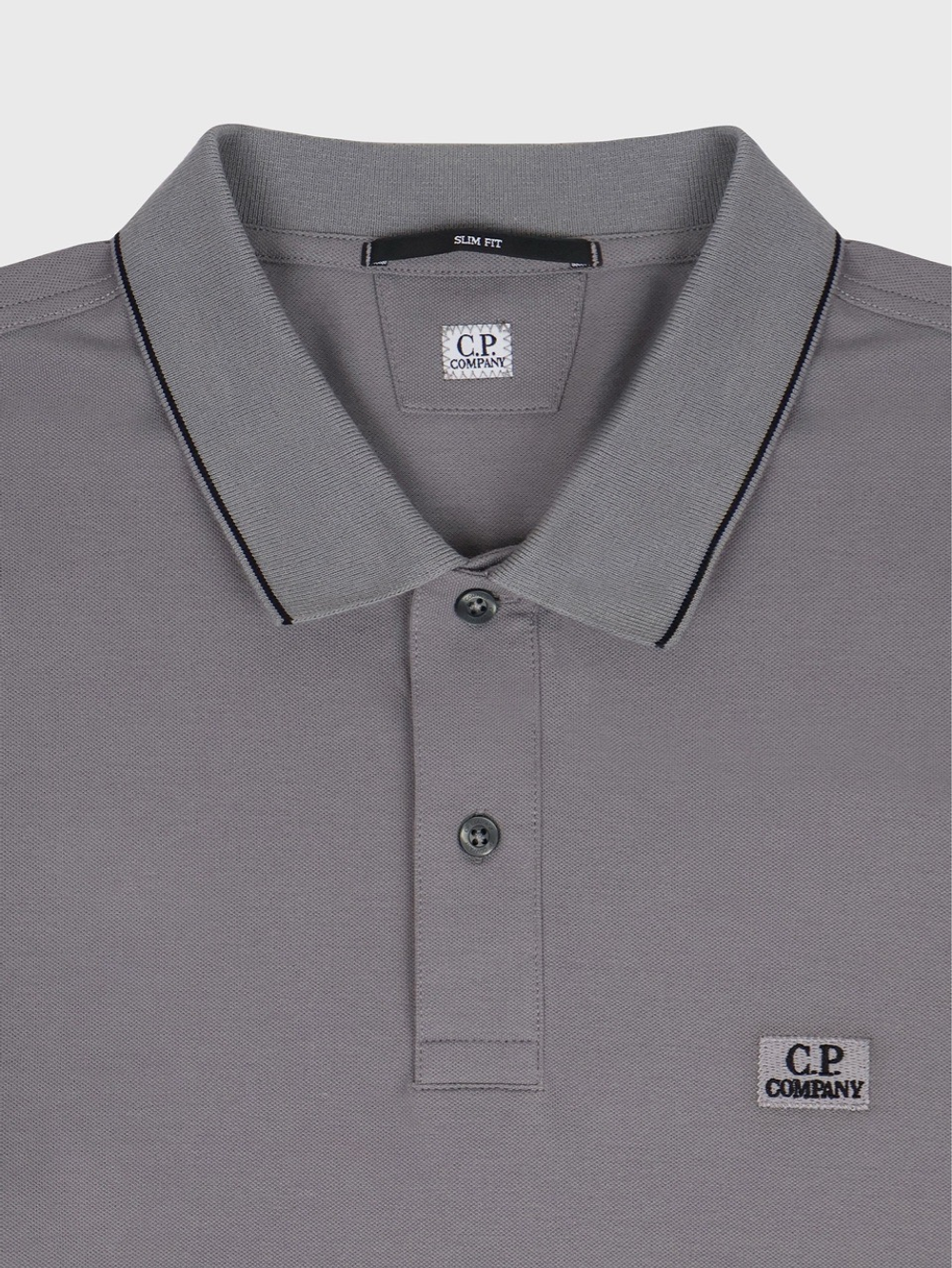 Поло с длинным рукавом C.Р. Company Stretch Piquet Slim Line Grey