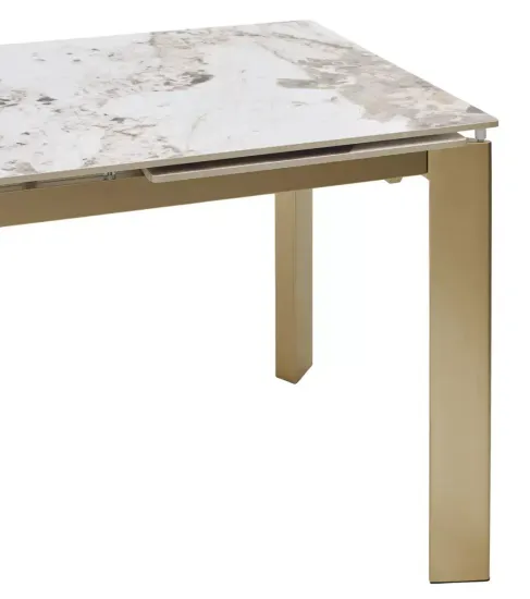 Стол CORNER 120 GLOSS LUXURY PANDORA SOLID CERAMIC / шампань