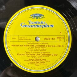 Винтажная виниловая пластинка LP Nicanor Zabaleta, Handel Гендель, Wagenseil, Mozart Моцарт, Harfenkonzerte Концерты Для Арфы (Германия 1977) Deutsche Grammophon