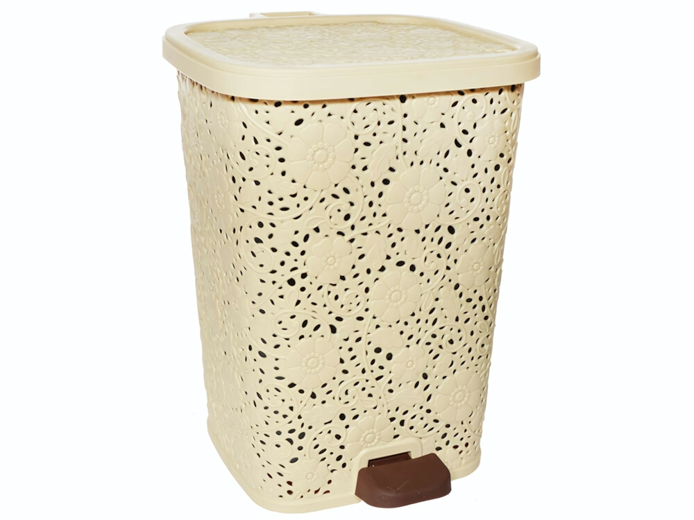 Ведро для мусора 12л с педалью "Ажурное", цвет микс