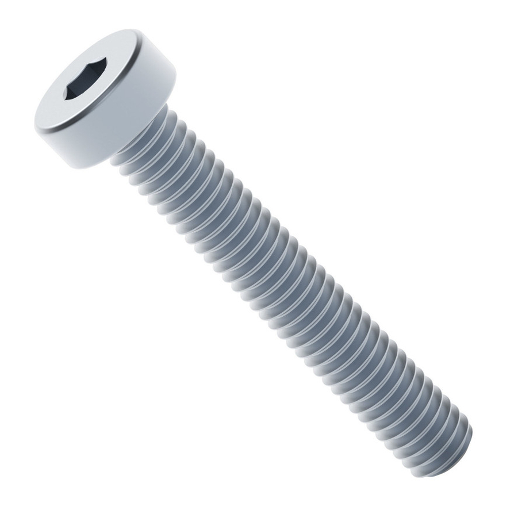 2804 Series Zinc-Plated Steel Low Profile Socket Head Screw (M4 x 0.7mm, 25mm Length) - 25 Pack