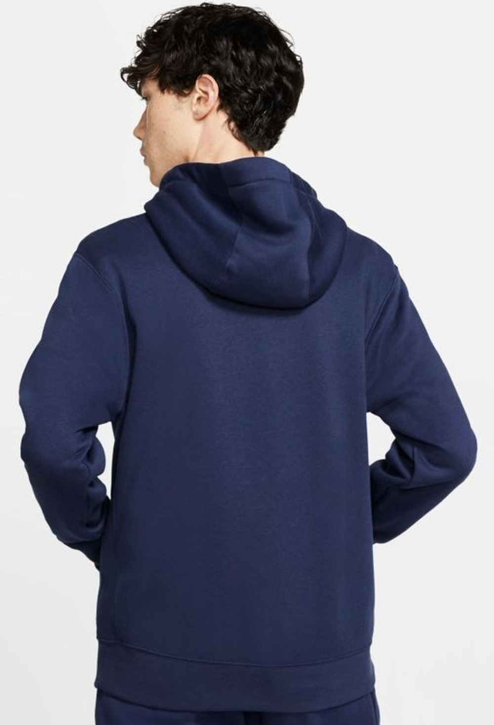 Мужская теннисная кофта Nike Swoosh M Club Hoodie FZ BB - midnight navy/midnight navy/white