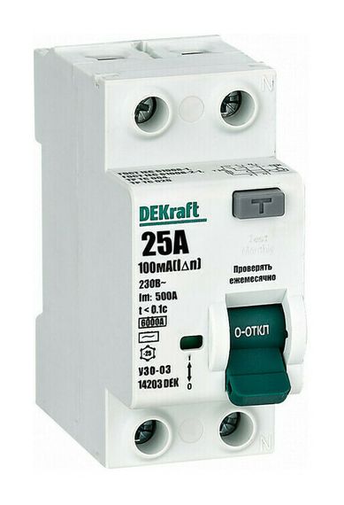 УЗО DEKraft 2П 25А/10мА 17075
