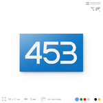 Номер на дверь 453, табличка на дверь для офиса, квартиры, кабинета, аудитории, склада, голубая 120х70 мм, Айдентика Технолоджи