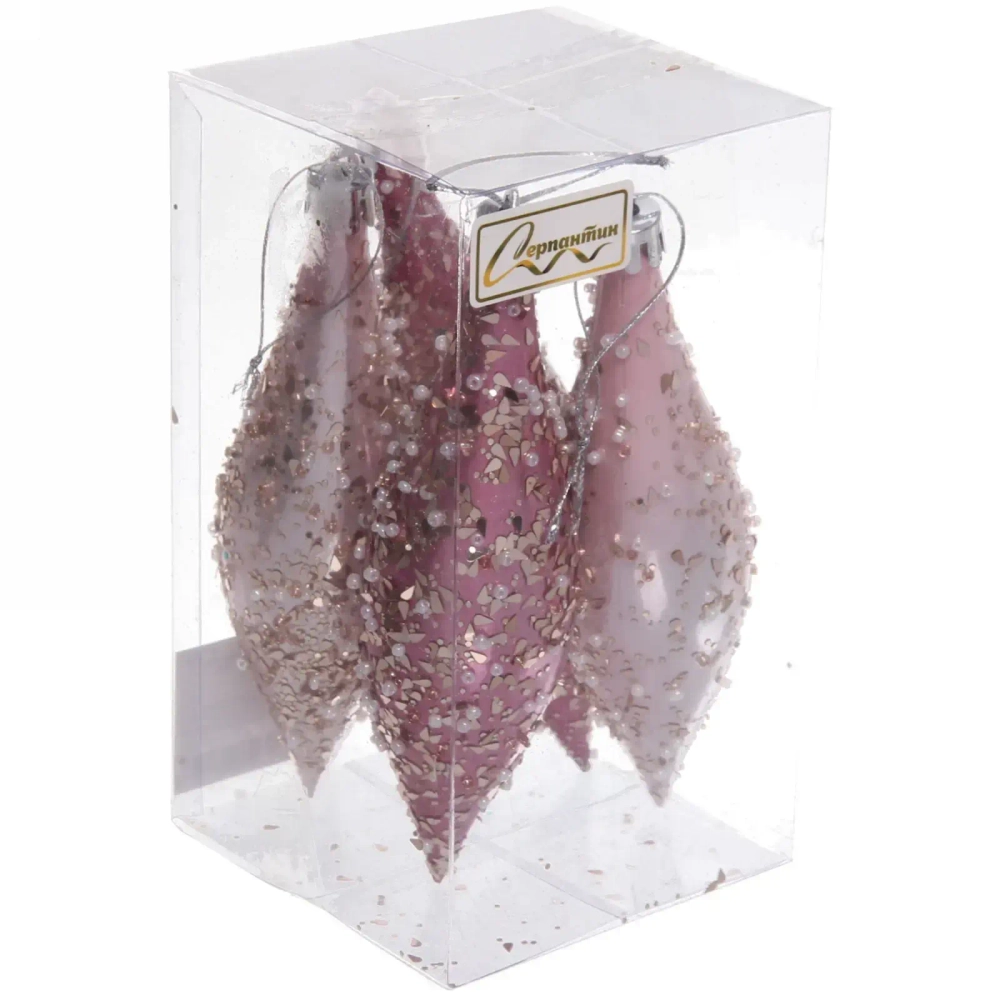 Набор украшений SHINE «Shining icicles» 14,5х4 см (4 шт.), rose pink/baby pink