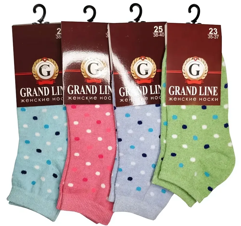 Носки женские GRAND LINE (ЖК-12, горошек), р. 23 (new)