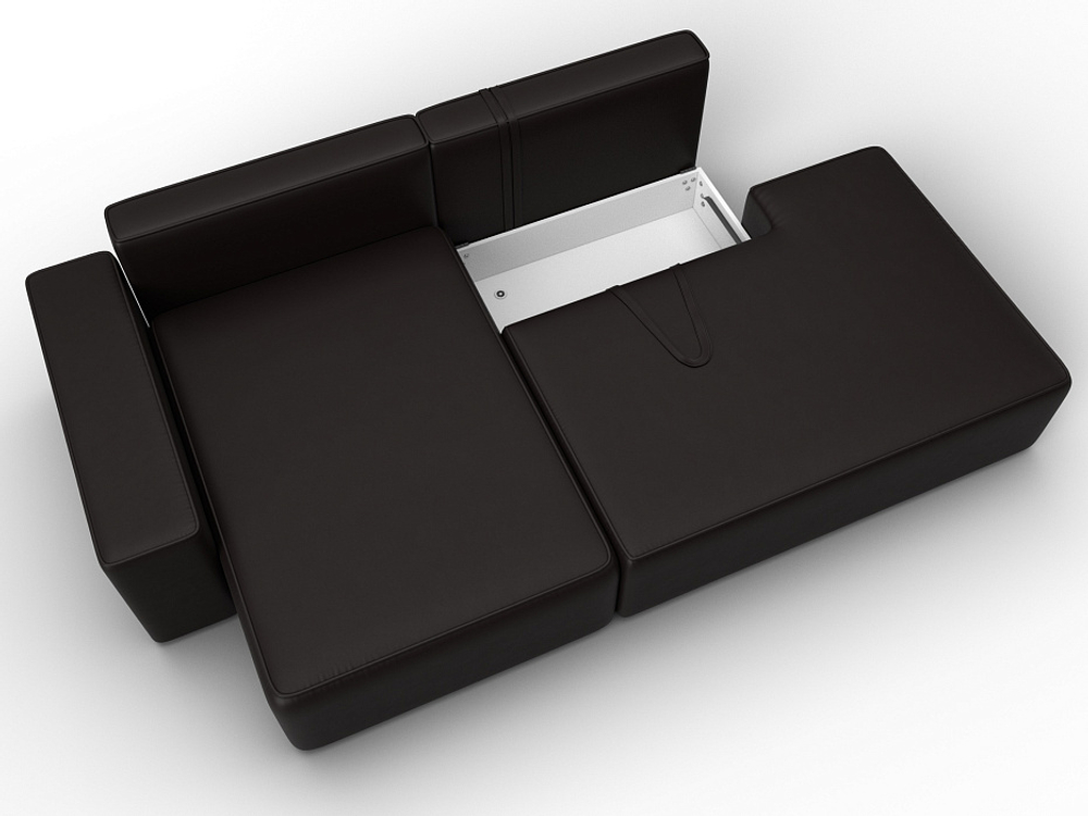 Диван угловой Лига-079 угол левый ЭКОКОЖА GRIFON 12 коричневый