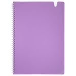 Тетрадь обложка пластик, А4 80 л., гребень мягкий, вырубка для ручки, клетка, BRAUBERG, сиреневый, 405374