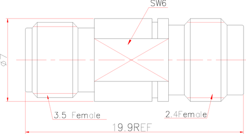 LF-3.5F-2.4F-33G, Коаксиальный переходник (3.5 mm - 2.4 mm)