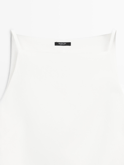 Massimo Dutti Струящееся мини-платье, белый