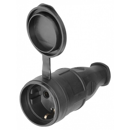 Розетка TDM переносная с заглушкой (каучук) 2P+PE 16A 250B IP44