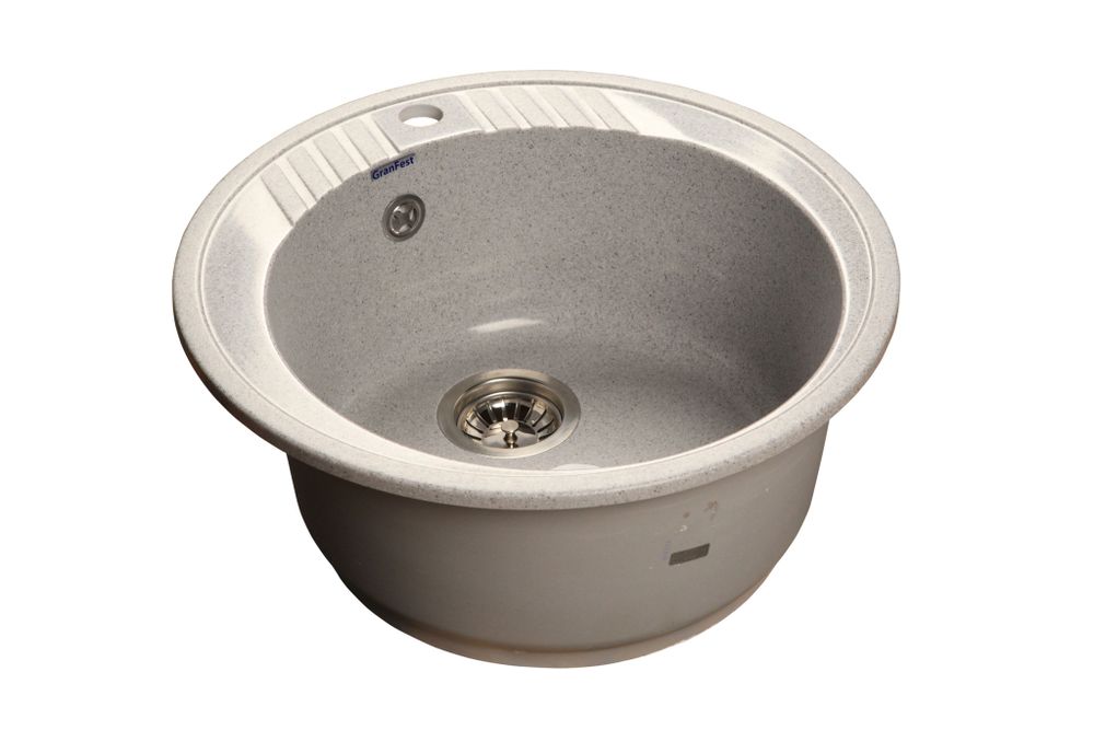 GRANFEST Мойка мрамор RONDO GF-R--520   D=520 мм   серый  арт.GF-