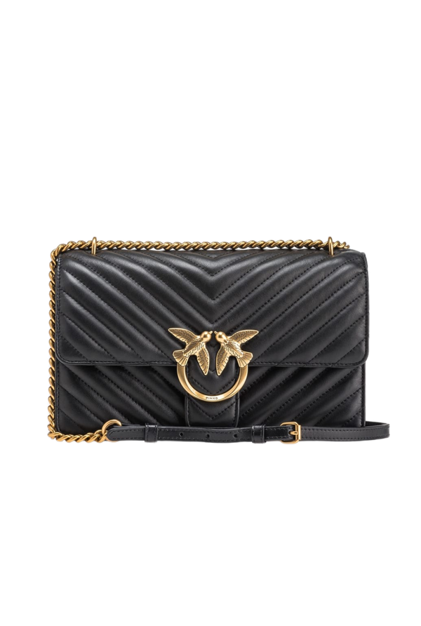 CLASSIC LOVE BAG ONE CHEVRON - black/antique gold