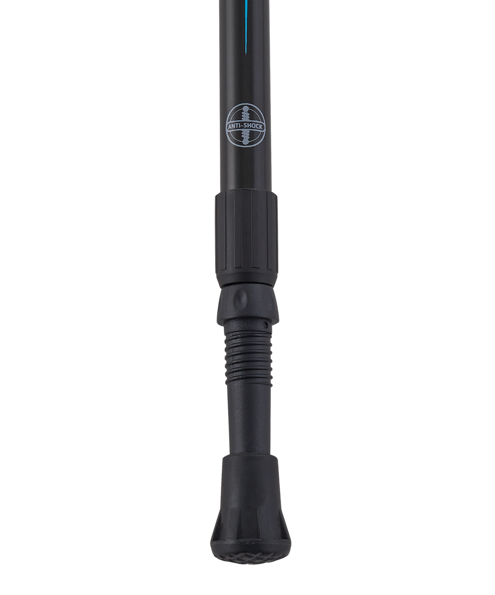 Скандинавские палки Nimbus, 77-135 см, 2-секционные, черный/голубой