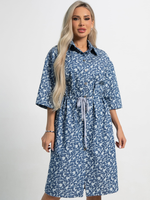 Платье хлопковое Стоун (сине-белое) П15449-4М LT Collection