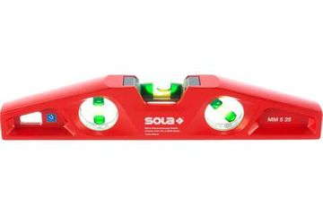 Литой магнитный уровень SOLA MM 5 25, L=25 см, 2 глазка 01331201
