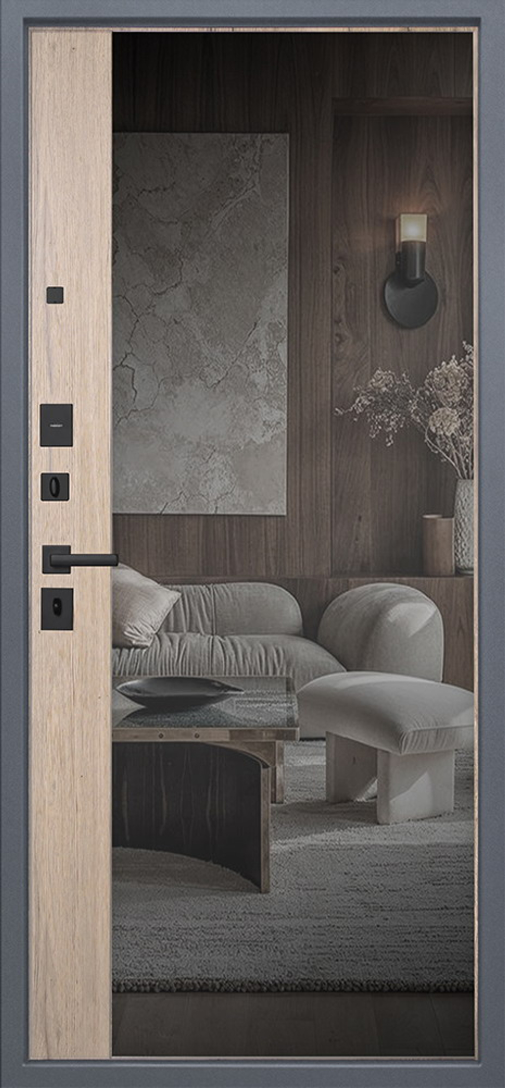 Стальная дверь  "Беркут" с зеркалом