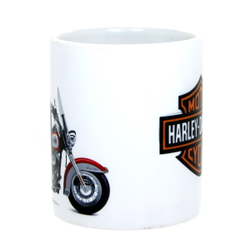 Кружка Harley Davidson ( девушка на мото / лого на белом фоне )