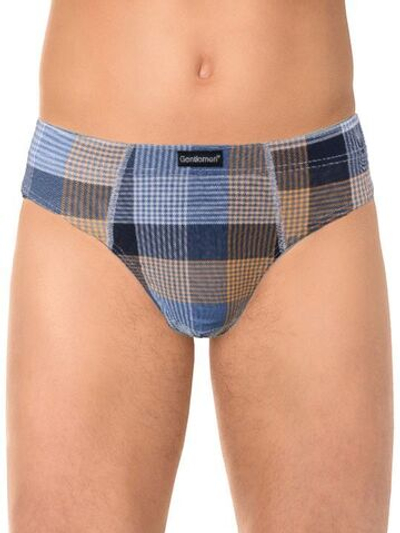 Набор из 2 хлопковых трусов - в клетку и с принтом в виде велосипедов (Размер: 4X) (Цвет: темно-синий)