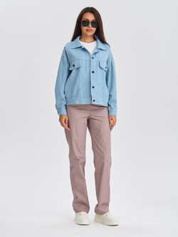 Джинсовая куртка женская голубая