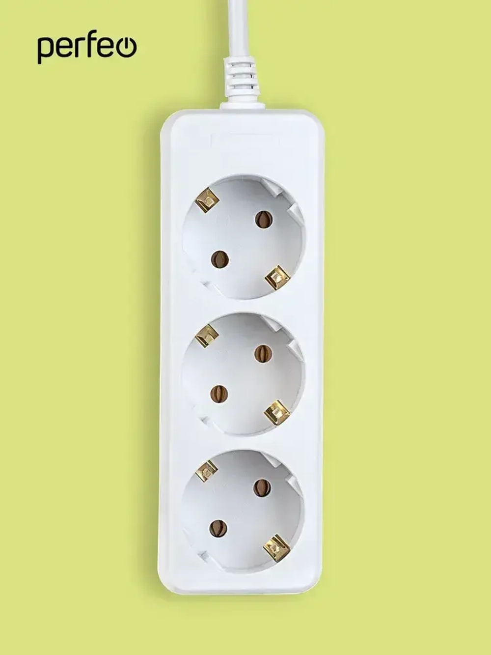 Perfeo сетевой удлинитель с заземлением POWERMATE, 7,0м, 3 розетки, белый