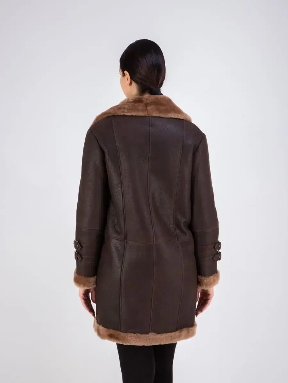 Дубленка натуральная авиатор длинная Турция