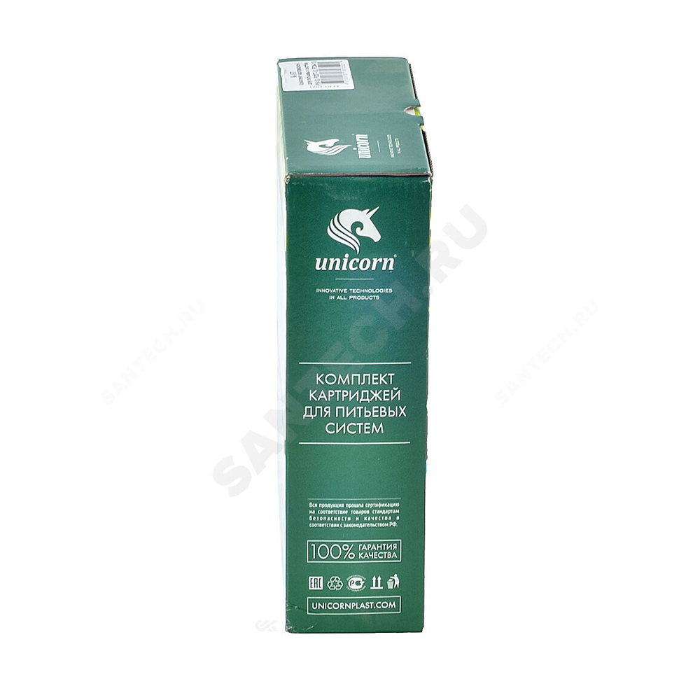 Комплект картриджей PS1005+FCA+FCST(Умягчение) 3-ст 5 мкм Slim Line 10" Unicorn K-ST