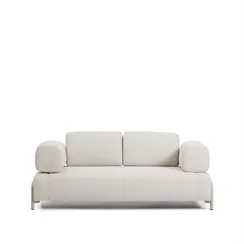 2-местный диван Compo из шенилла цвета экрю с бежевым каркасом, 200 см