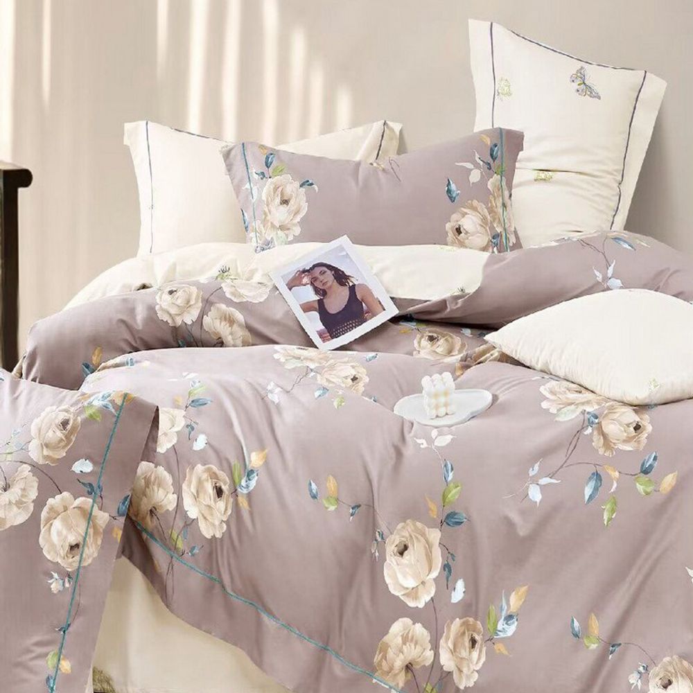 Комплект постельного белья "АВТ. 754", сатин, 100% хлопок, Россия. Пододеяльник на молнии!!!