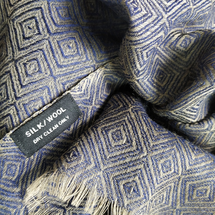 Палантин с бахромой шерсть, шелк, 70 х 200 см 2000000161556