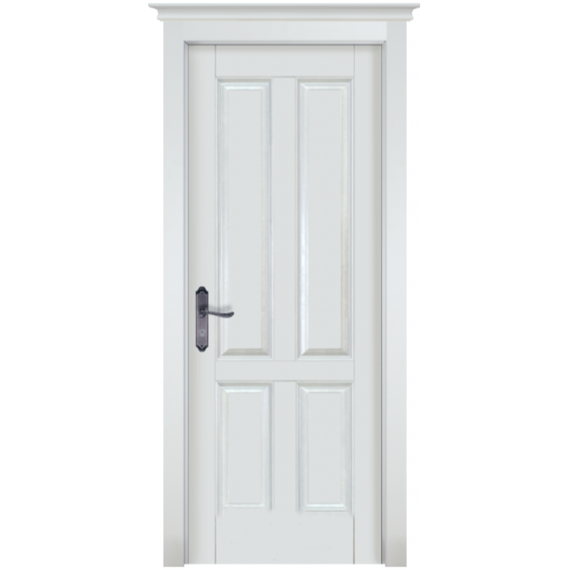 Фото межкомнатной двери массив ольхи ОКА Ретро белая эмаль глухая