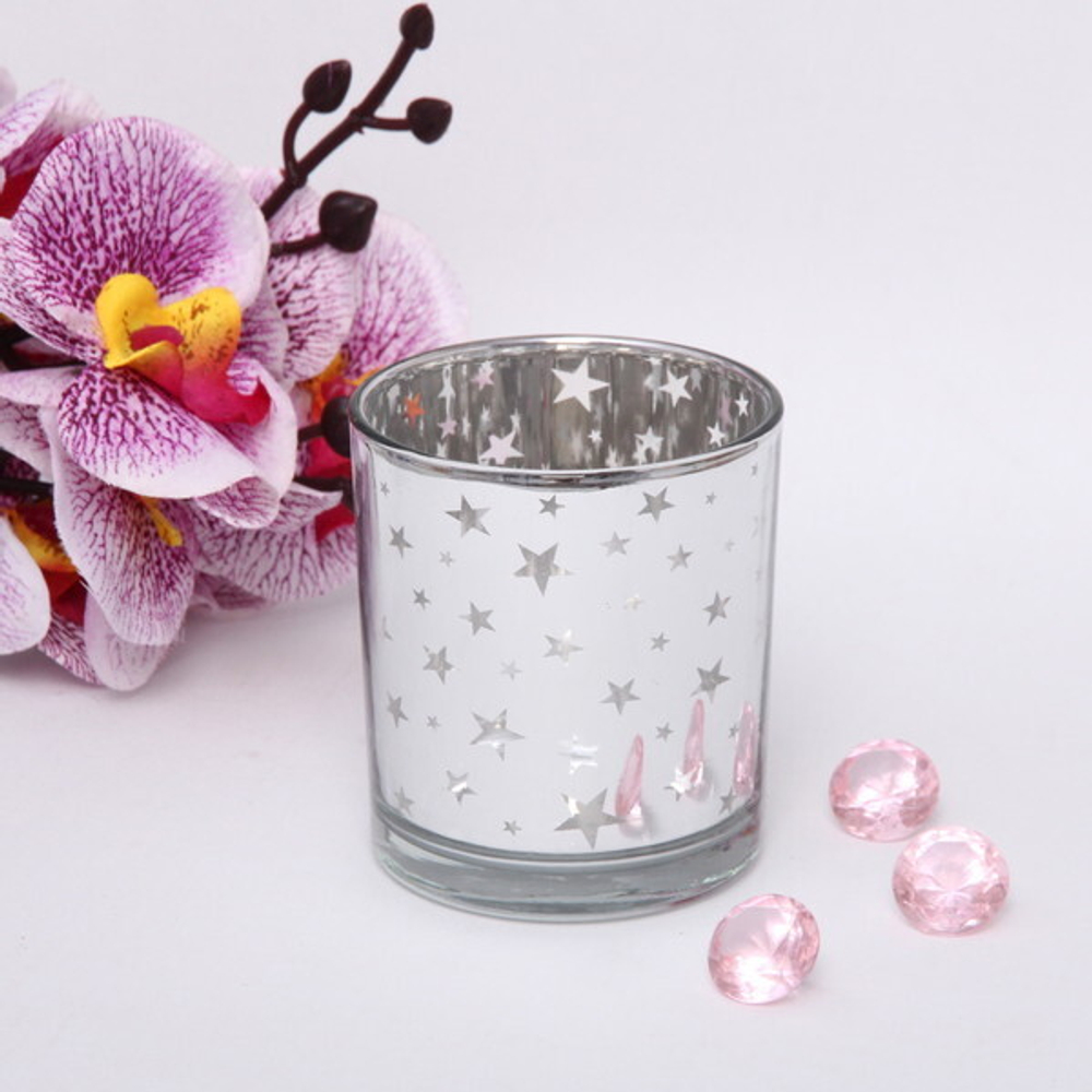 Подсвечник «Звездопад» 7*8см цвет серебро