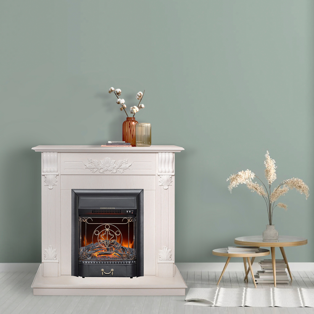 Каминокомплект Real Flame Ottawa WT с очагом Majestic Lux Black (без пульта)