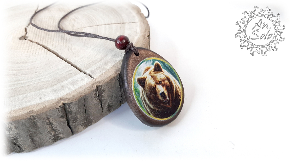 Кулон-капля "Хозяин тайги" медведь