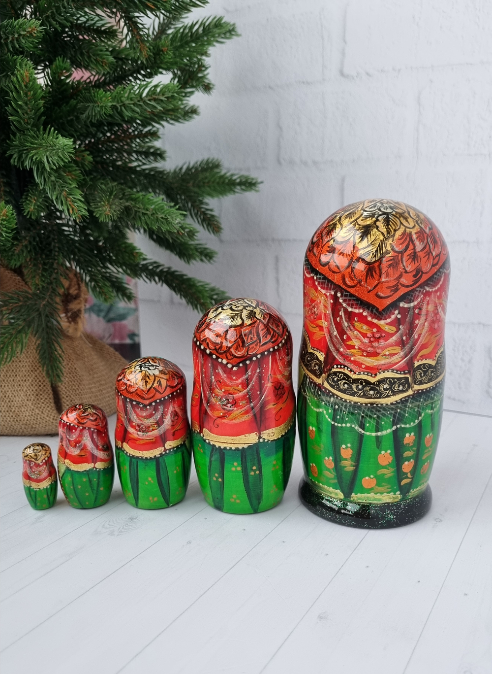 Матрешка "Виды города" 5 мест 15см