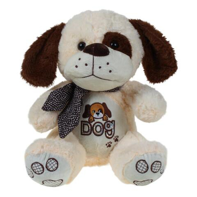 Собака с бантом и вышивкой "DOG" 20x33x25см. (Hand)